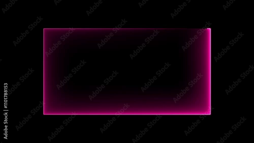 abstract glowing neon rectangle border frame. Animated Rectangle neon glowing frame background. rectangle frame animation background 4k.