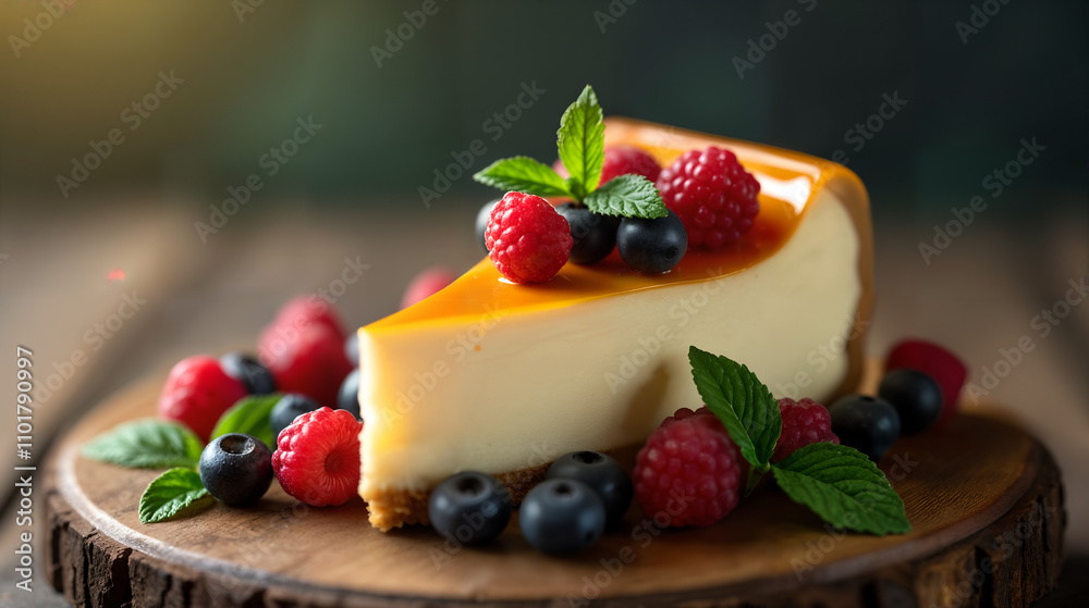 Cheesecake with Berries and Mint Cheesecake with Berries and Mint