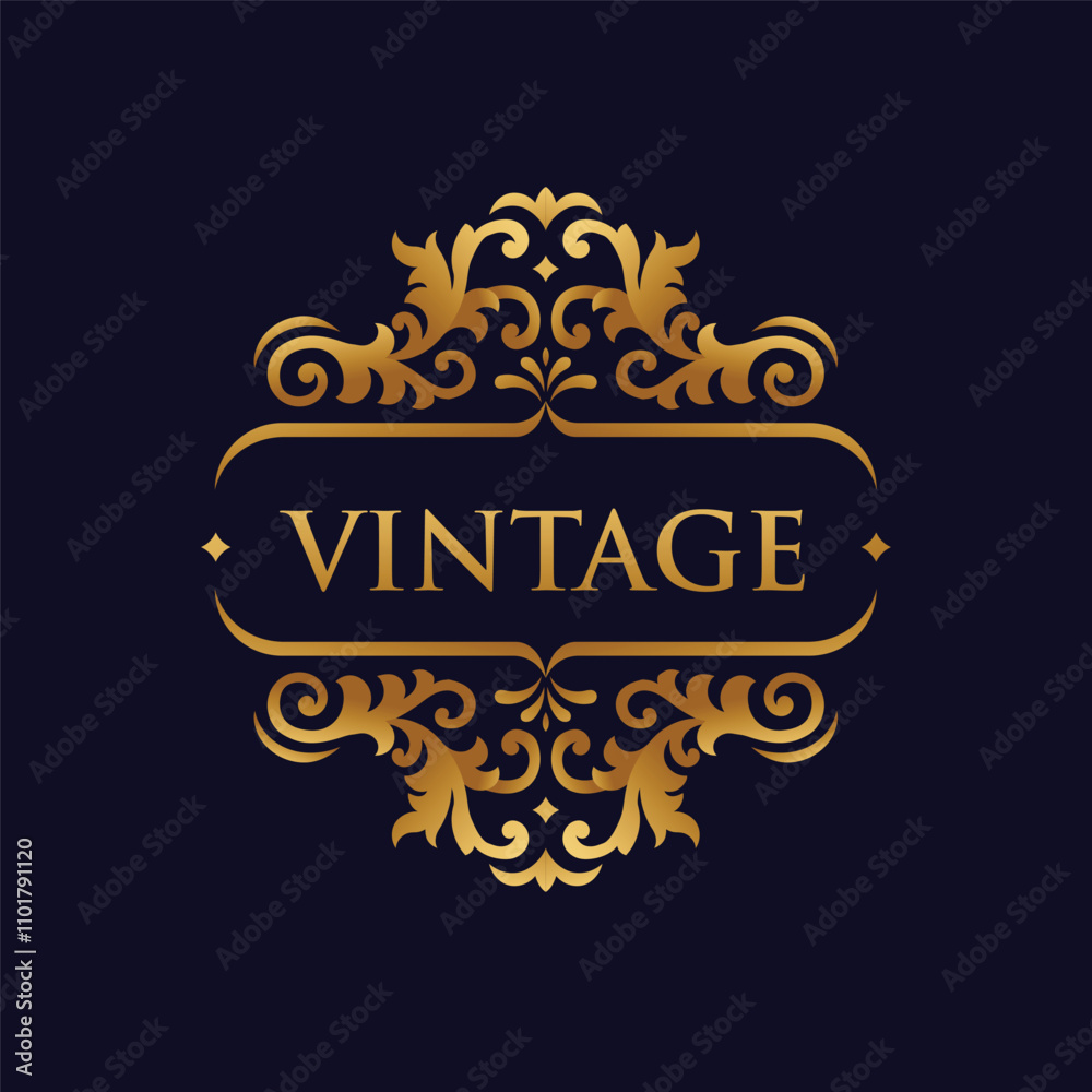 Obraz premium vintage hand drawn frame label retro engraving antique vector