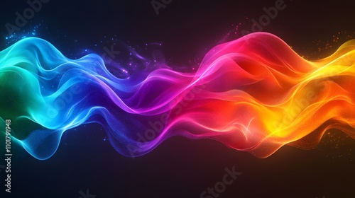 Vibrant rainbow wave abstract background.