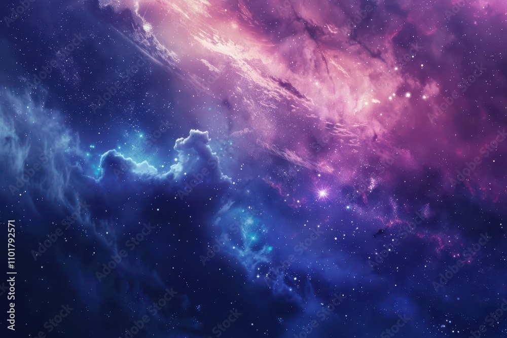 Fototapeta premium Breathtaking Space Spectacle of Glowing Nebula and Stars