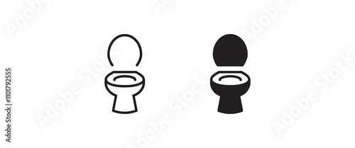 Toilet bowl icon button, vector, sign, symbol, logo, illustration, editable stroke, flat design style isolated on white