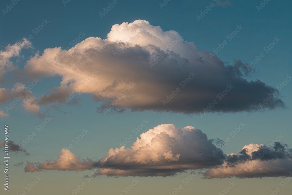 Serene Clouds Silhouetted Against a Calm Blue Sky Serene Clouds Silhouetted Against a Calm Blue Sky
