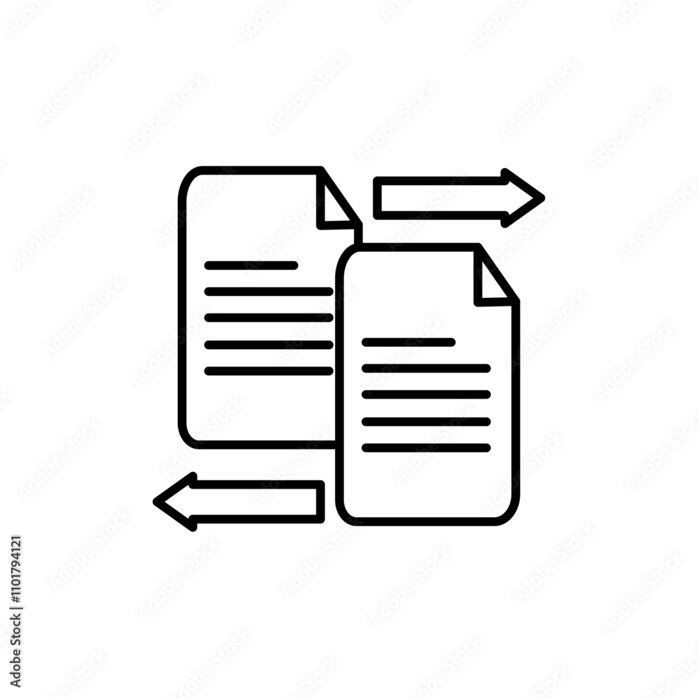 Data transfer icon flat line symbol set. Data transfer icon flat line symbol set.