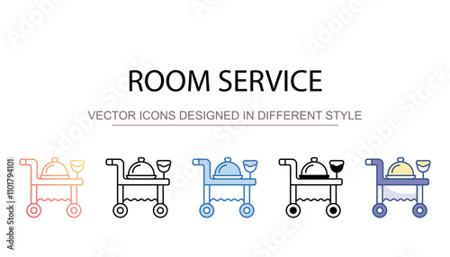 Room Service icon design with white background stock illustration