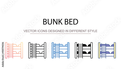 Bunk Bed icon design with white background stock illustration