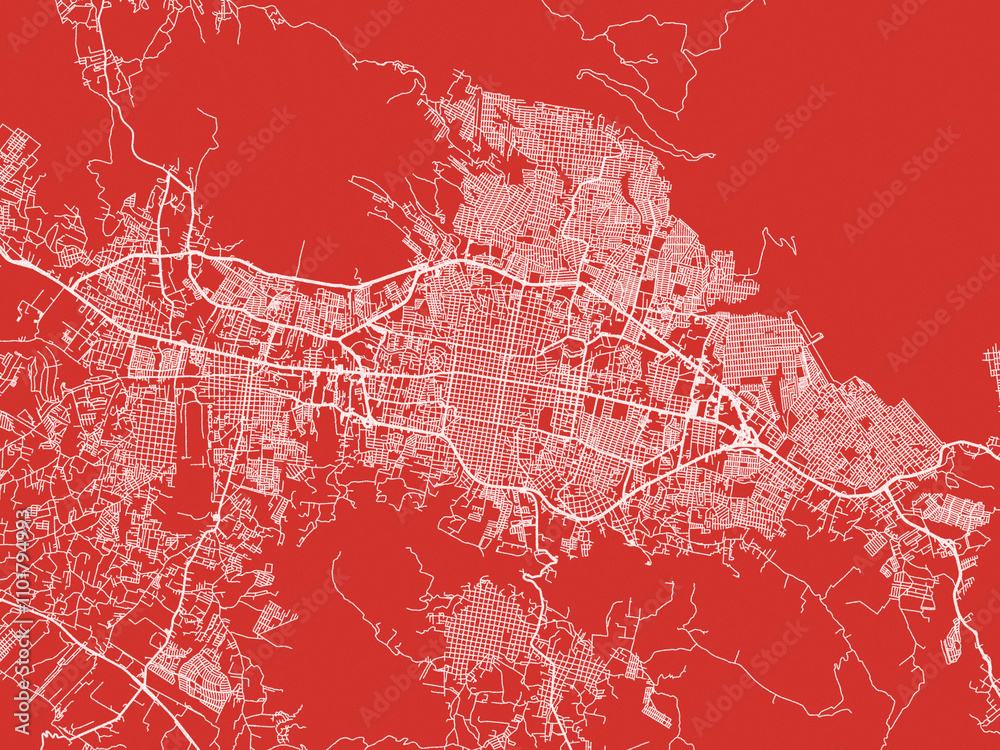 Christmas Map of Tuxtla, Mexico in Snowy White on Festive Red Background. Christmas Map of Tuxtla, Mexico in Snowy White on Festive Red Background.