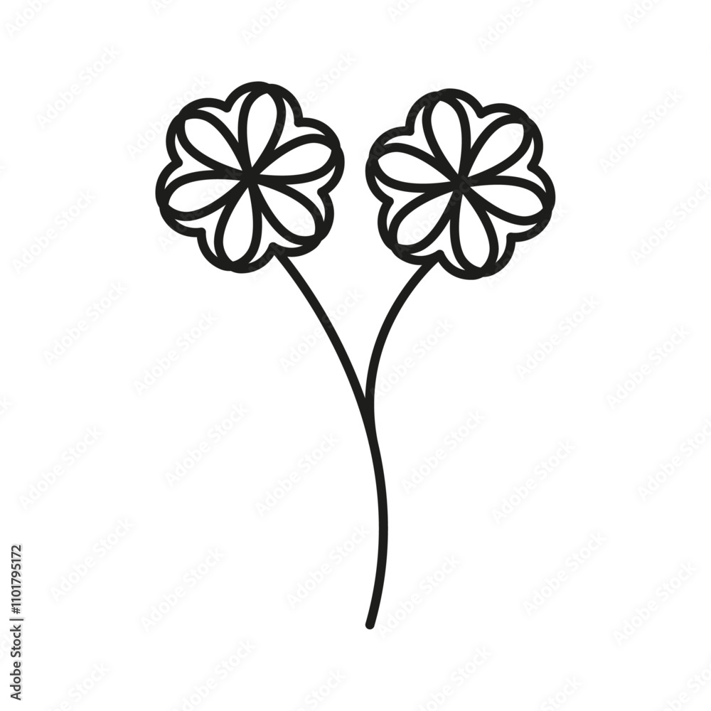 Flowers icon flat line symbol set. Flowers icon flat line symbol set.