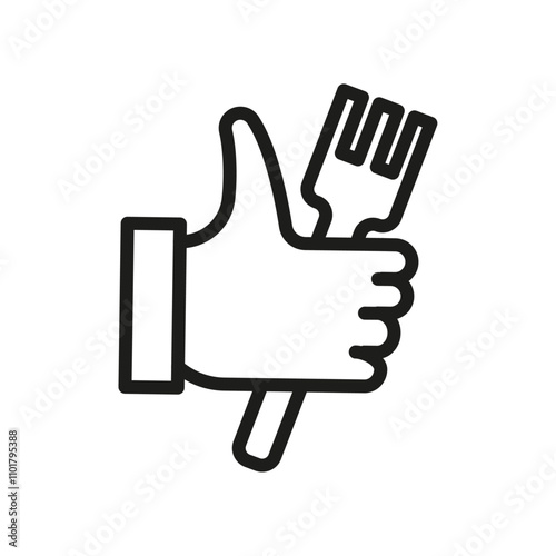 Good food icon flat line symbol set.