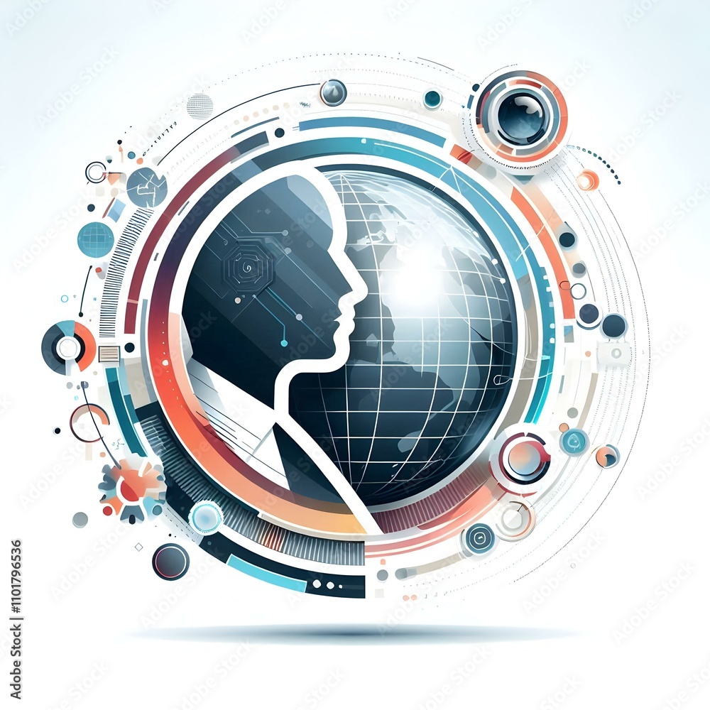 Obraz premium Flat Glossy Background with Holographic Handshake Icons for Business Leadership and Bargaining Ads