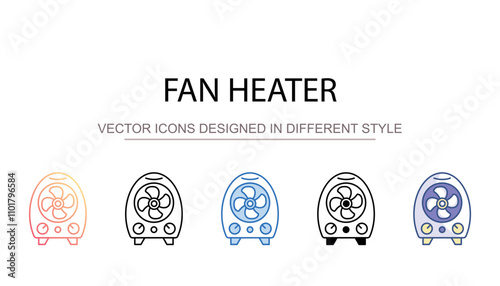 Fan Heater icon design with white background stock illustration