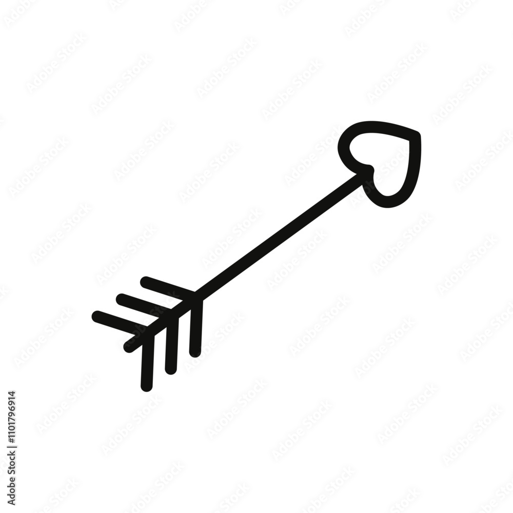 Love arrow icon flat line symbol set. Love arrow icon flat line symbol set.