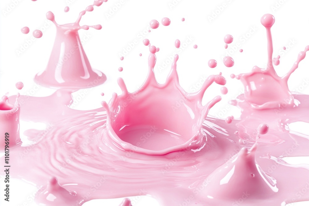 A splash of pink liquid on a white surface A splash of pink liquid on a white surface