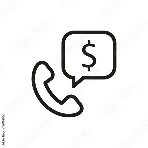 Loan call icon flat line symbol set.