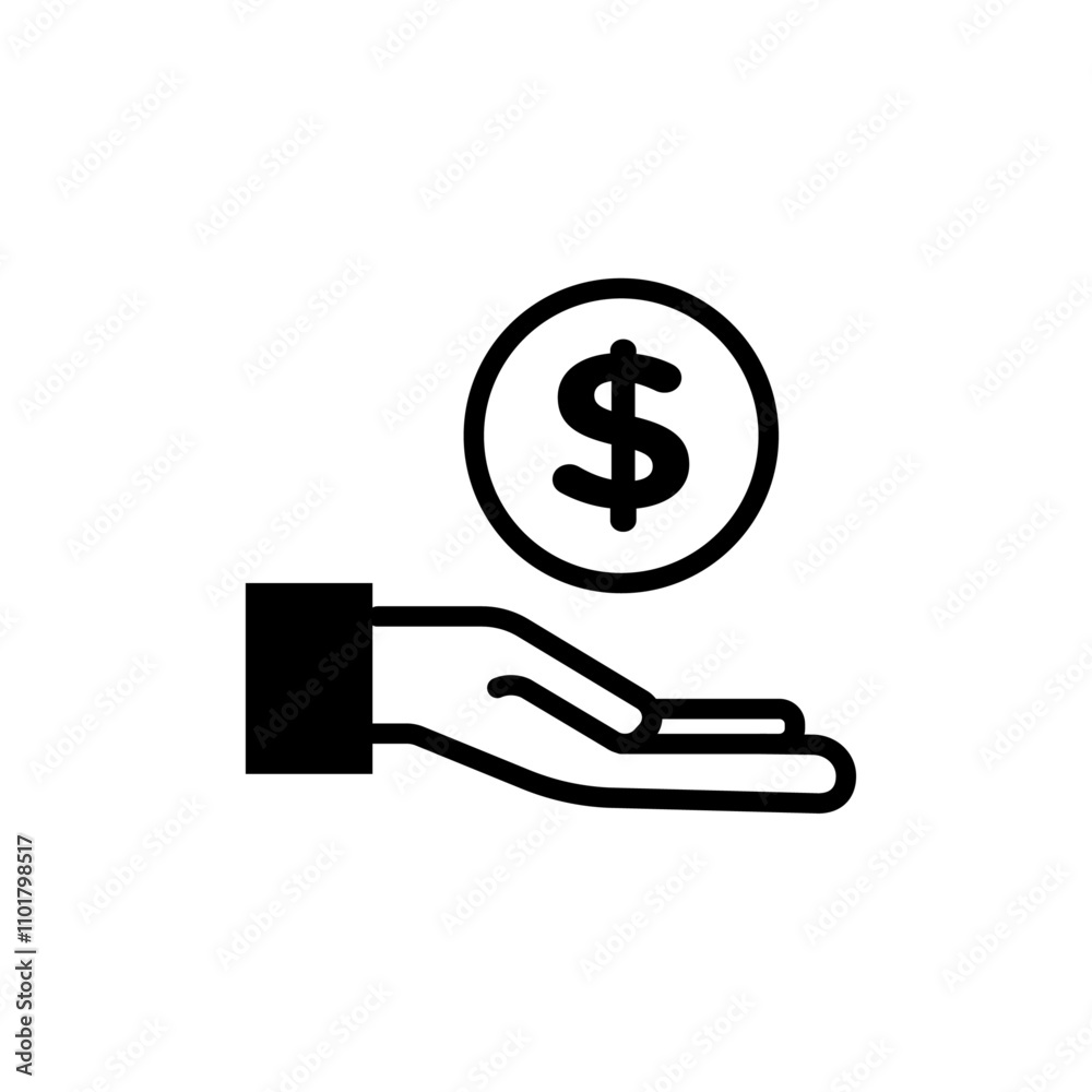 No money sign flat line symbol set. No money sign flat line symbol set.