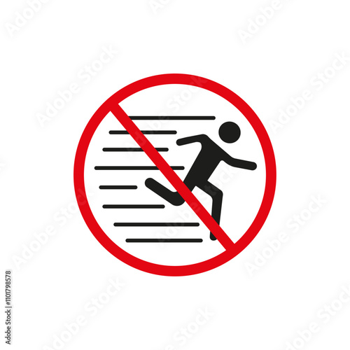 No running sign flat line symbol set.
