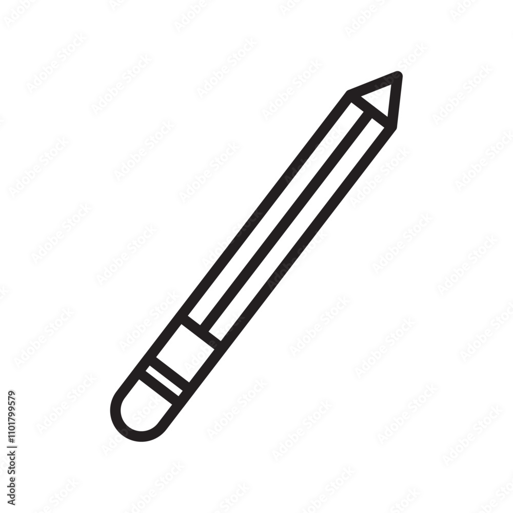 Fototapeta premium Pencil icon flat line symbol set.