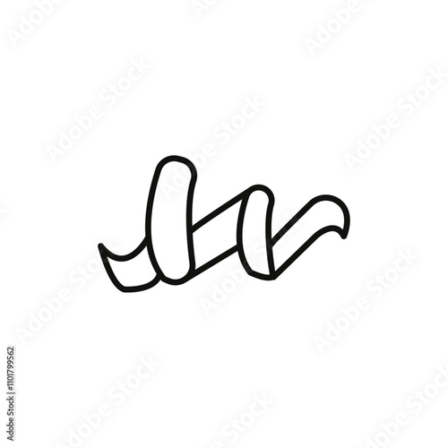 Peel clementine icon flat line symbol set.
