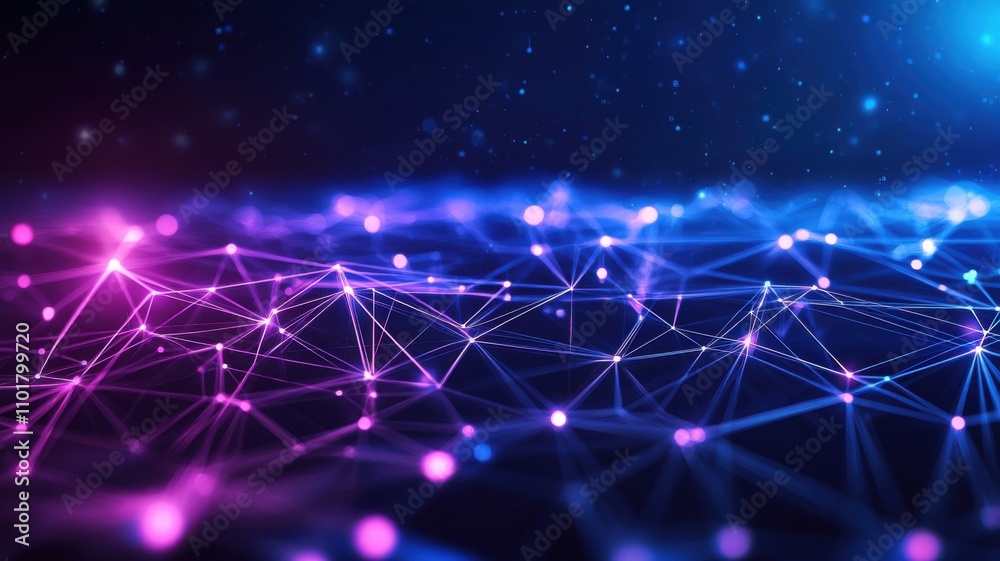 Obraz premium Dynamic network visualization digital space abstract art technology close-up connectivity concept