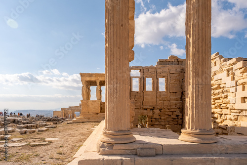 Cariatids of the Erechtheion, Acropolis of Athens. photo