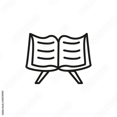 Quran kareem icon flat line symbol set.