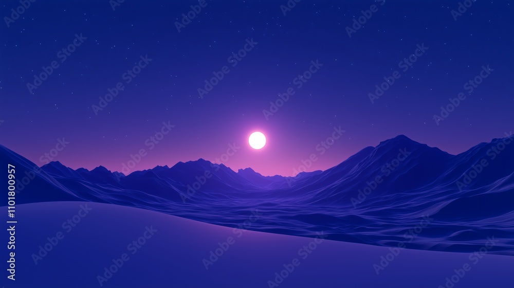 Vast desert dunes under a starry night sky, softly illuminated by moonlight, perfect for tranquil and expansive design projects Vast desert dunes under a starry night sky, softly illuminated by moonlight, perfect for tranquil and expansive design projects
