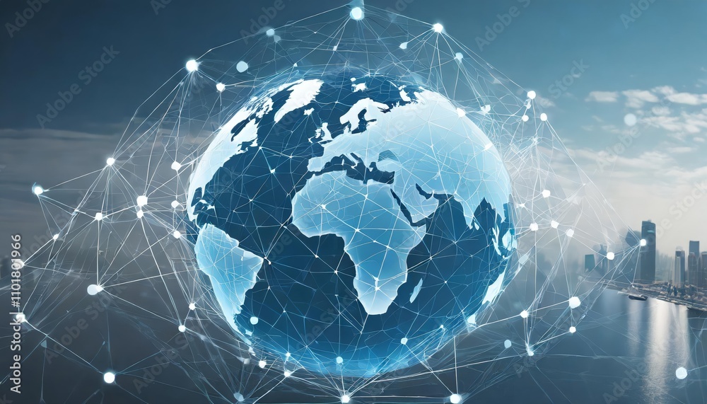 Stylish CGI World Globe Showcasing Futuristic Digital Connections, Highlighting Global Interconnectivity, Technology Networks, and a Sophisticated World Map with High-Tech Visual Elements Stylish CGI World Globe Showcasing Futuristic Digital Connections, Highlighting Global Interconnectivity, Technology Networks, and a Sophisticated World Map with High-Tech Visual Elements