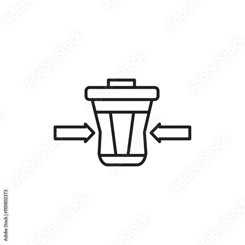 Waste reduction icon flat line symbol set.