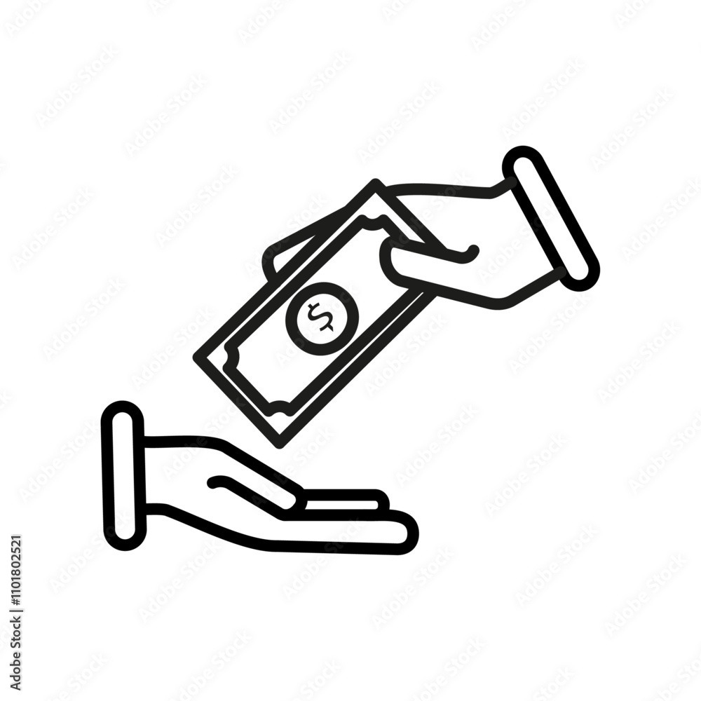 Zakat with money gift icon flat line symbol set. Zakat with money gift icon flat line symbol set.