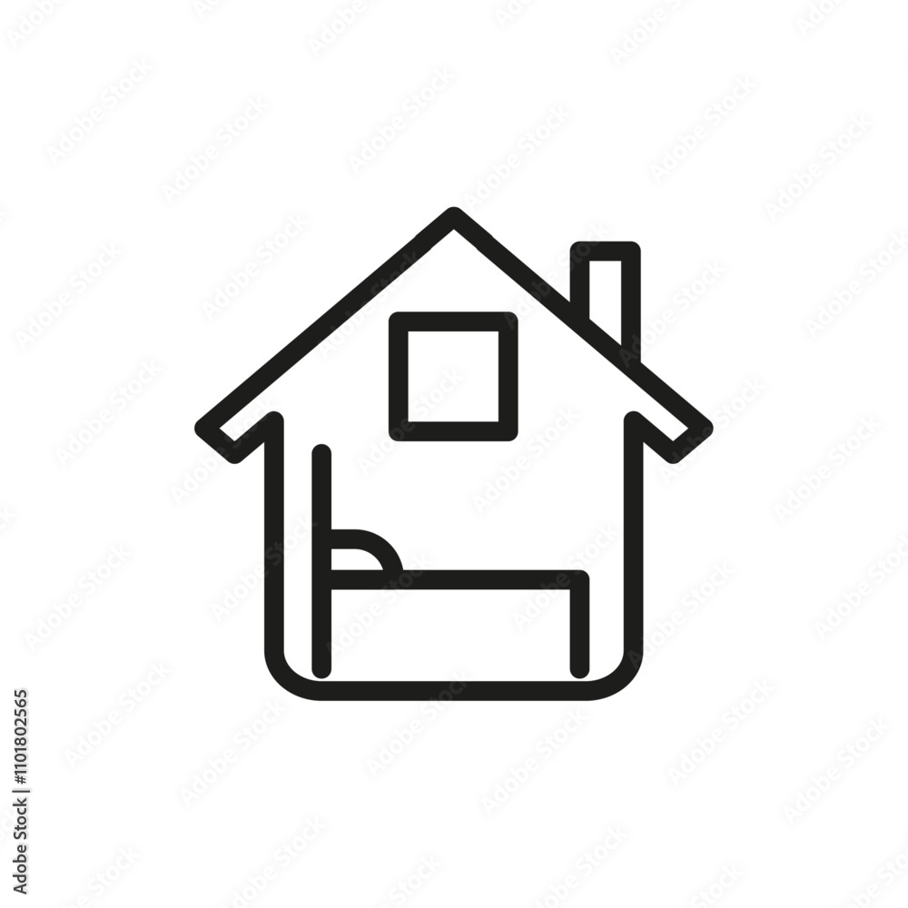 Accomodation icon flat line symbol set. Accomodation icon flat line symbol set.