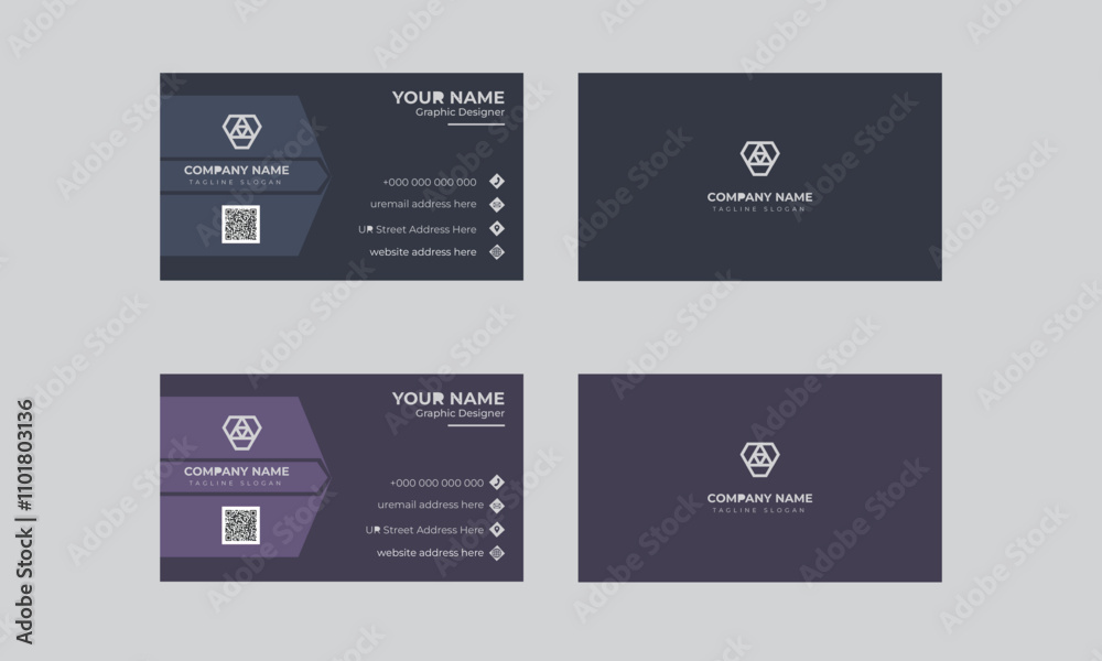 Fototapeta premium Modern simple unique creative business card template layout design for print