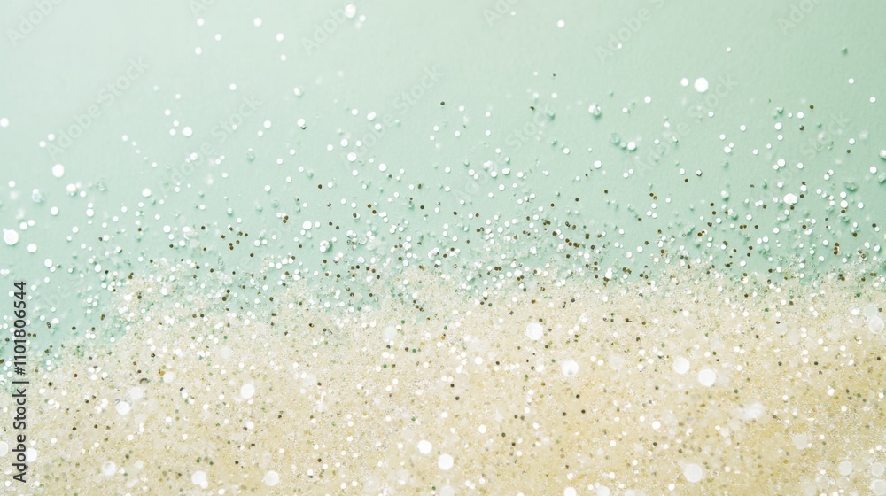 Elegant Pastel Green Glitter Background, Shimmering Sparkle Texture Elegant Pastel Green Glitter Background, Shimmering Sparkle Texture