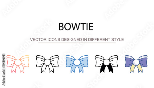 Bowtie icon design with white background stock illustration