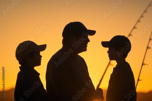 Three men standing side by side, possibly friends or colleagues photo