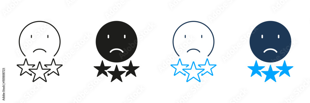 Negative Review Line and Silhouette Icon Set. Sad Emoticon, Bad Feedback Pictogram. Disagree Sign. Dislike Emoji Symbol In Experience Survey Service. Editable Stroke. Isolated Vector Illustration Negative Review Line and Silhouette Icon Set. Sad Emoticon, Bad Feedback Pictogram. Disagree Sign. Dislike Emoji Symbol In Experience Survey Service. Editable Stroke. Isolated Vector Illustration