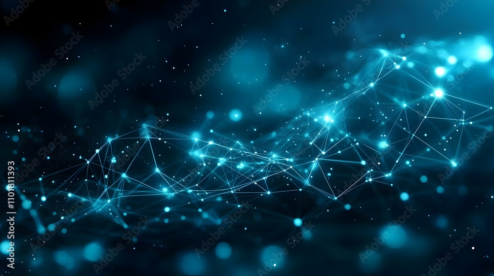 Bokeh Digital Art Interconnected Data Points Network Intelligence Copy Space Soft Lights Bokeh Digital Art Interconnected Data Points Network Intelligence Copy Space Soft Lights