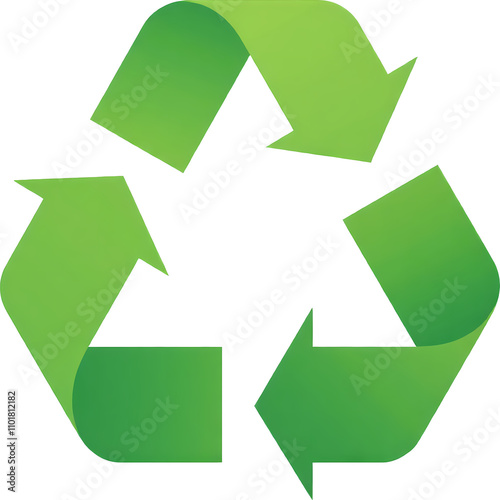 recycle symbol with green gradient on a transparent background