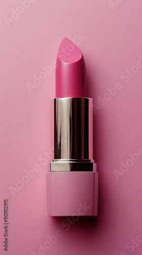 Vibrant pink lipstick on a soft gradient background enhancing beauty and style