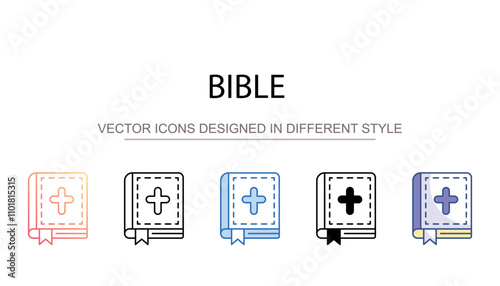 Bible icon design with white background stock illustration