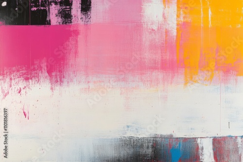 Modern abstract art with vibrant colors and textured patterns on canvas backg...