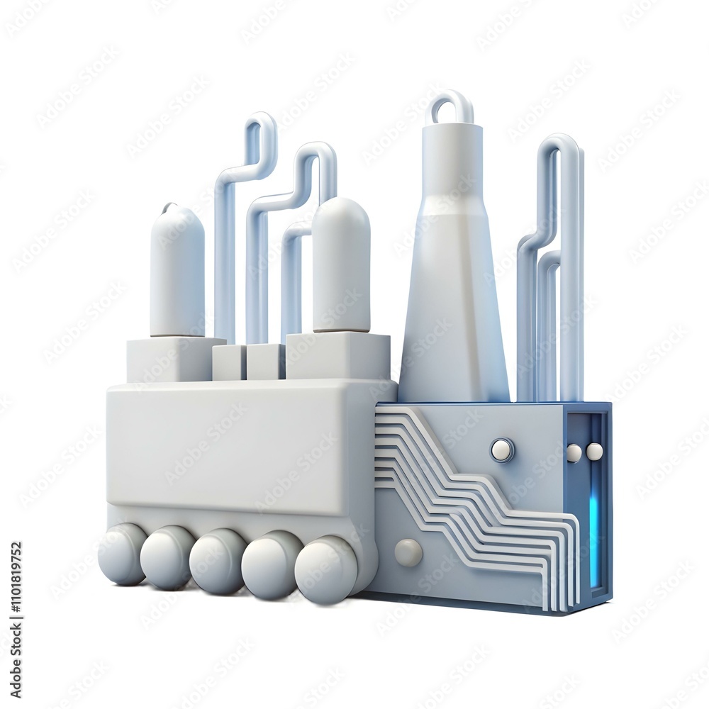Obraz premium Factory Silhouette Circuit Lines Copy Space Smart Factories Industrial Innovation Glossy Image