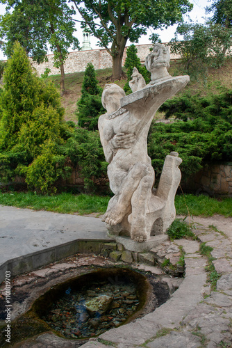 Biruta Spring' located by the walls of the National Museum in Kielce and feeding the pond in the city's public park 