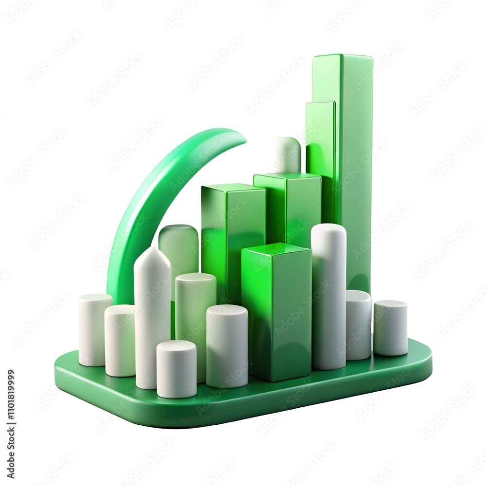 City Skyline with Green Bar Graph Overlay Symbolizing Urban Environmental Finance Growth City Skyline with Green Bar Graph Overlay Symbolizing Urban Environmental Finance Growth