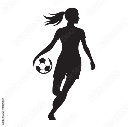 female soccer player illustration vector ILLUSTRATION