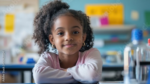 Smiling Girl Classroom Portrait School, Education, Happy Child