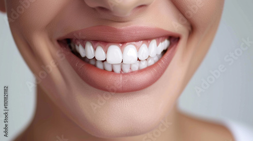 Close-Up of a Woman's Smile with Perfectly White Teeth