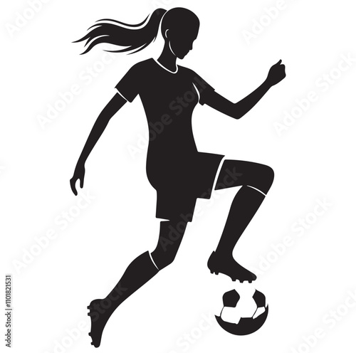 female soccer player illustration vector ILLUSTRATION