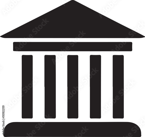 bank icon vector silhouette isolated on white background