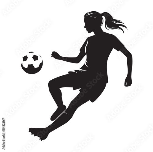 female soccer player illustration vector ILLUSTRATION