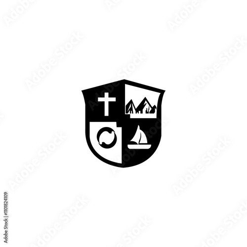 Shield Chiristian vector logo template design photo